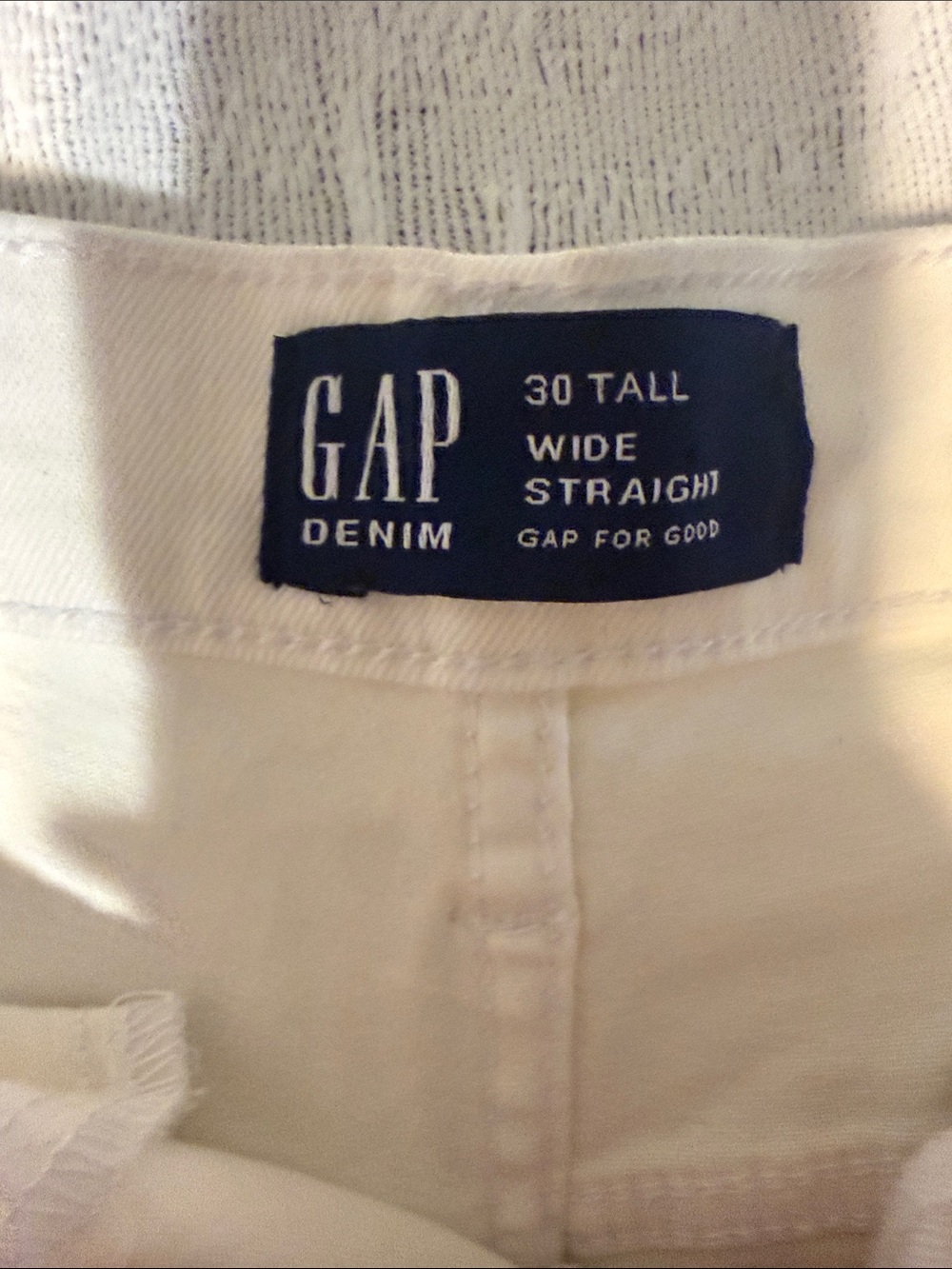 GAP White Wide Straight Denim Jeans